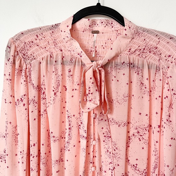 Free People Pink Patterned Blouse - Picture 8 of 16